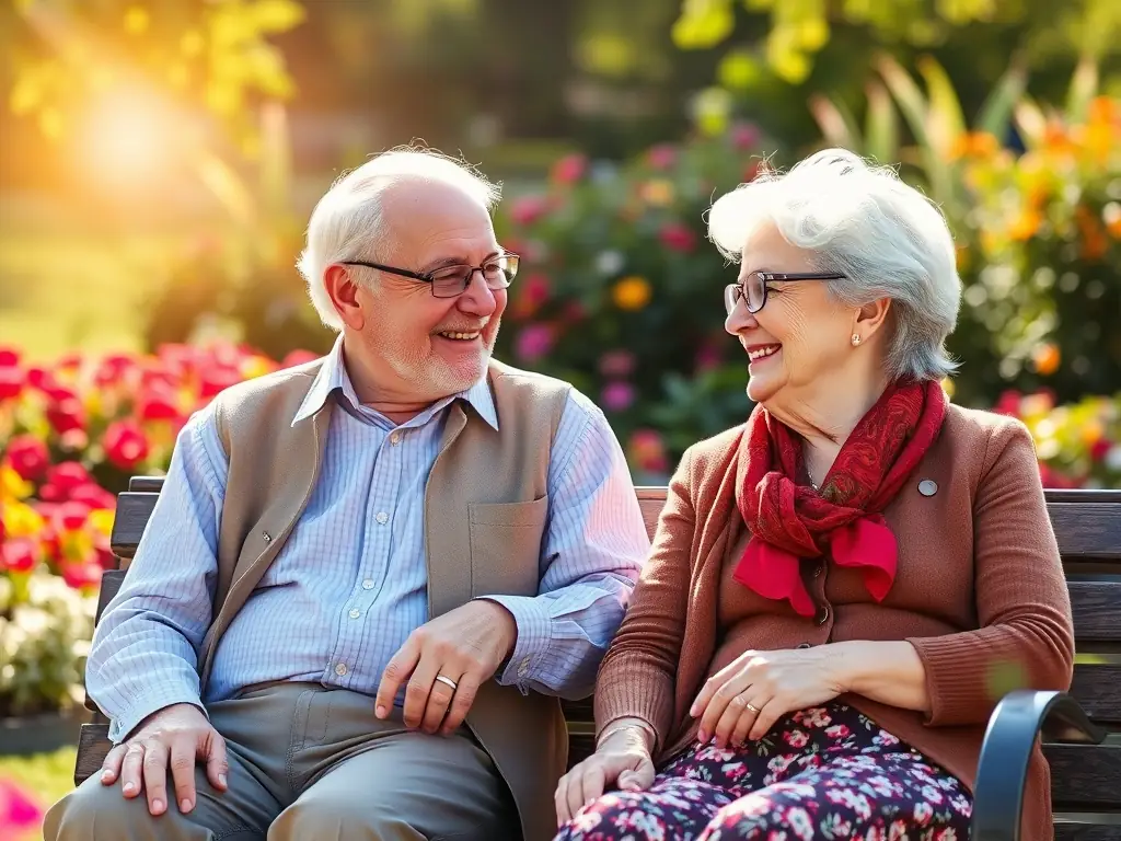 An elderly couple happily enjoying their retirement, with a scenic South African landscape in the background, symbolizing the benefits of sound retirement planning.